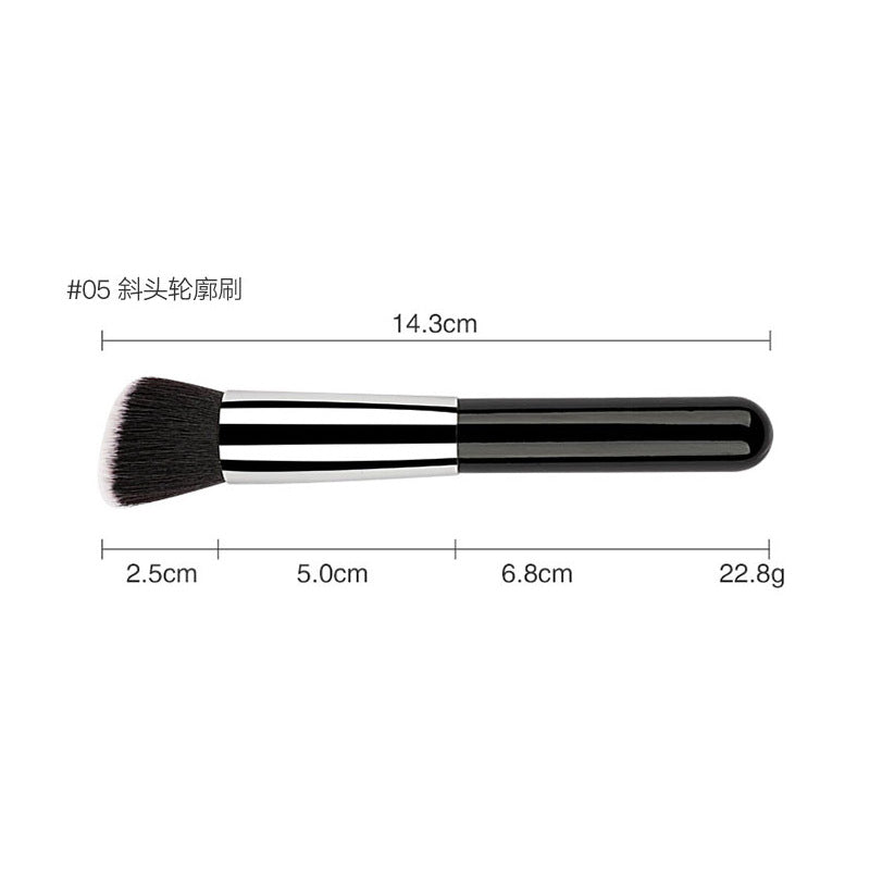 Professional Makeup Brush Set, Wooden Handle Vegan Soft Synthetic Bristles for Full‑Face Foundation Blush Concealer Powder Blending
