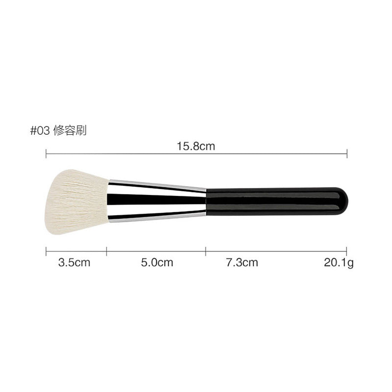 Professional Makeup Brush Set, Wooden Handle Vegan Soft Synthetic Bristles for Full‑Face Foundation Blush Concealer Powder Blending