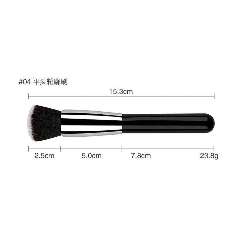 Professional Makeup Brush Set, Wooden Handle Vegan Soft Synthetic Bristles for Full‑Face Foundation Blush Concealer Powder Blending