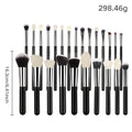 Professional Makeup Brush Set, Wooden Handle Vegan Soft Synthetic Bristles for Full‑Face Foundation Blush Concealer Powder Blending