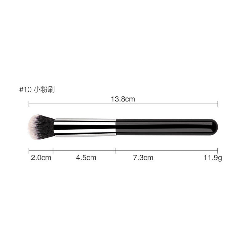 Professional Makeup Brush Set, Wooden Handle Vegan Soft Synthetic Bristles for Full‑Face Foundation Blush Concealer Powder Blending